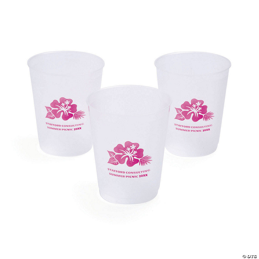 Bulk Personalized Luau Frosted Reusable Plastic Cups Image