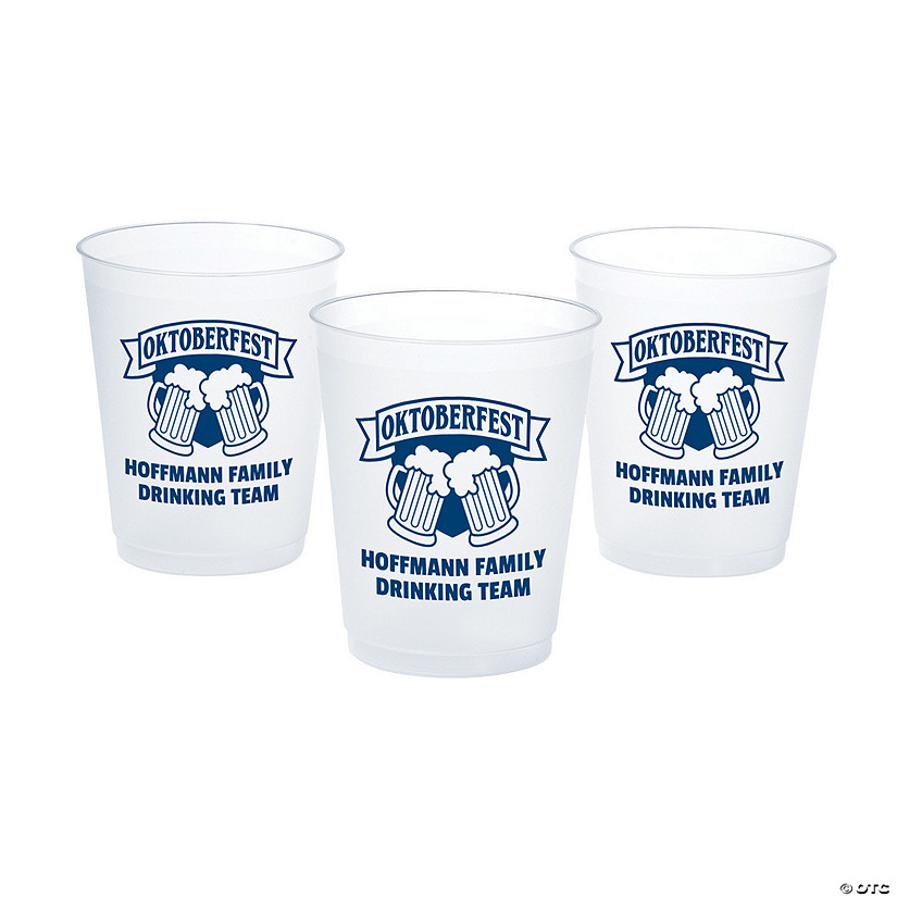 Bulk Personalized Oktoberfest Frosted Reusable Plastic Cups Oriental