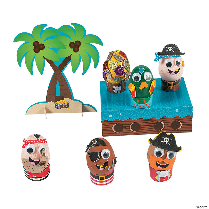 Bulk Pirate Scene Egg Decorating Craft Kit - Makes 6 Image