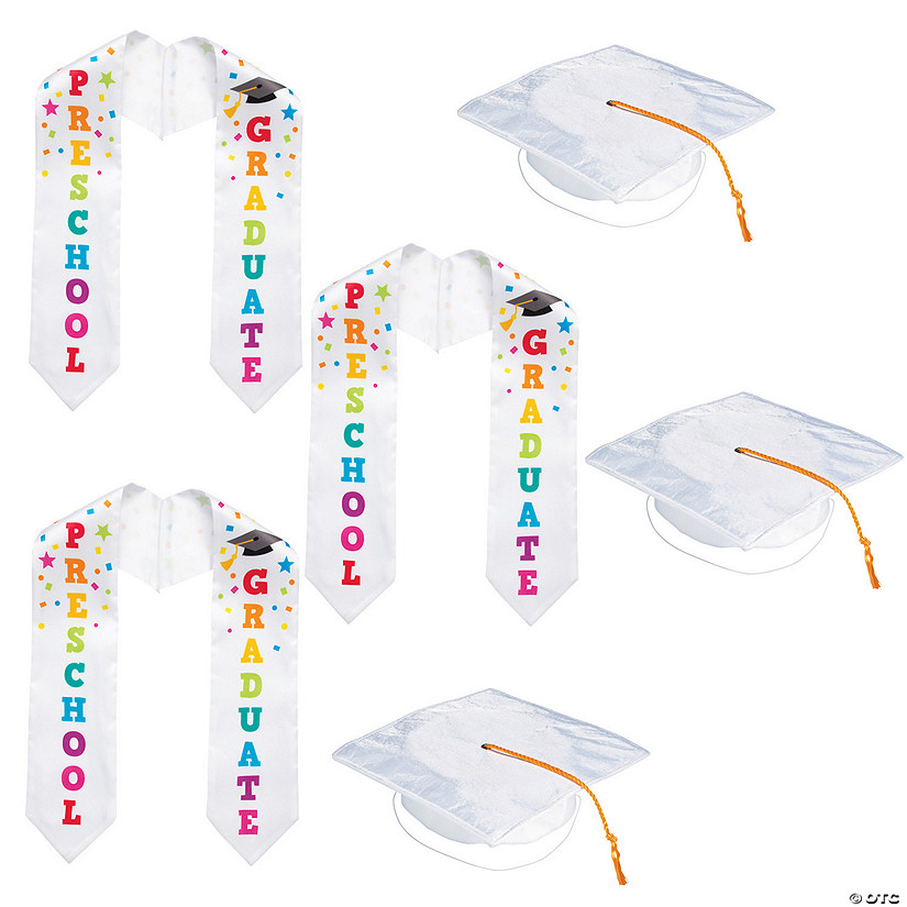 Bulk Preschool Graduation Hat & Stole Kit for 12 Image