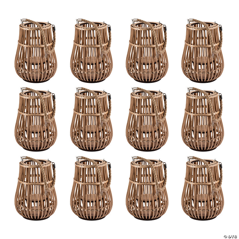 Bulk Rattan Natural Lanterns with Handle - 12 Pc. Image