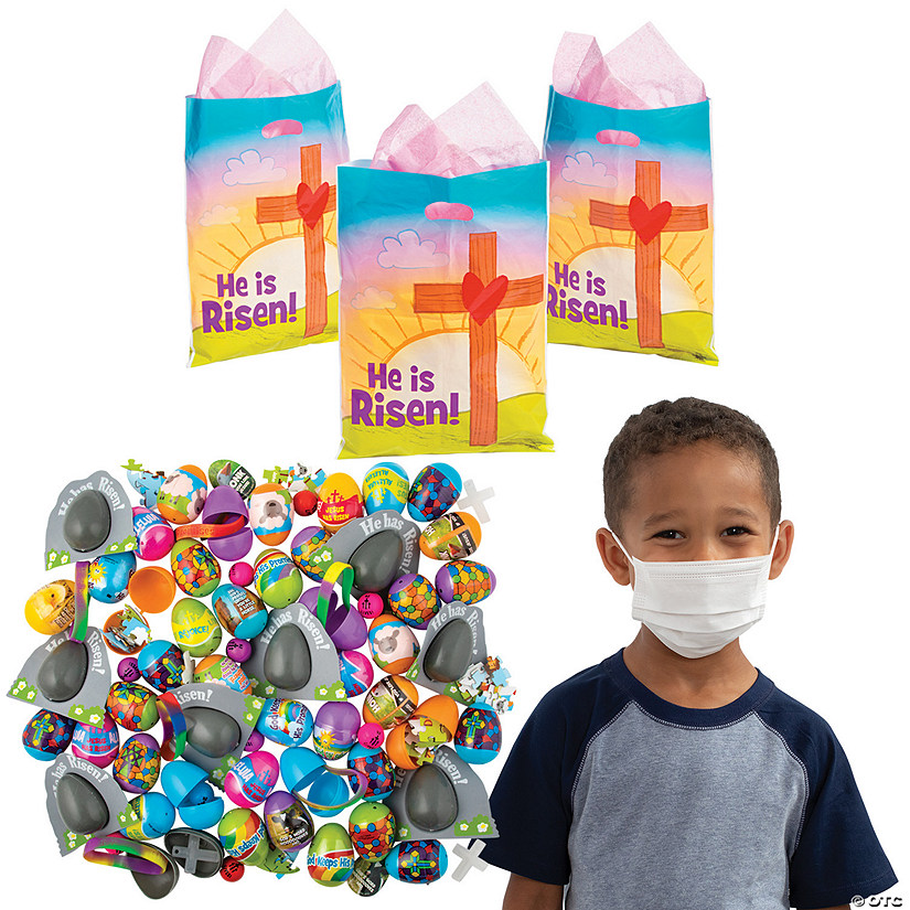 Bulk Religious Egg Hunt Kit with Face Masks for 50 Image