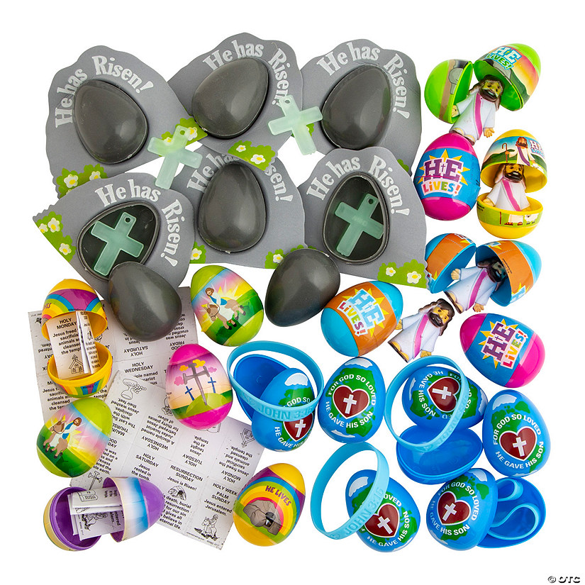 Bulk Religious ToyFilled Plastic Easter Egg Assortment 240 Pc