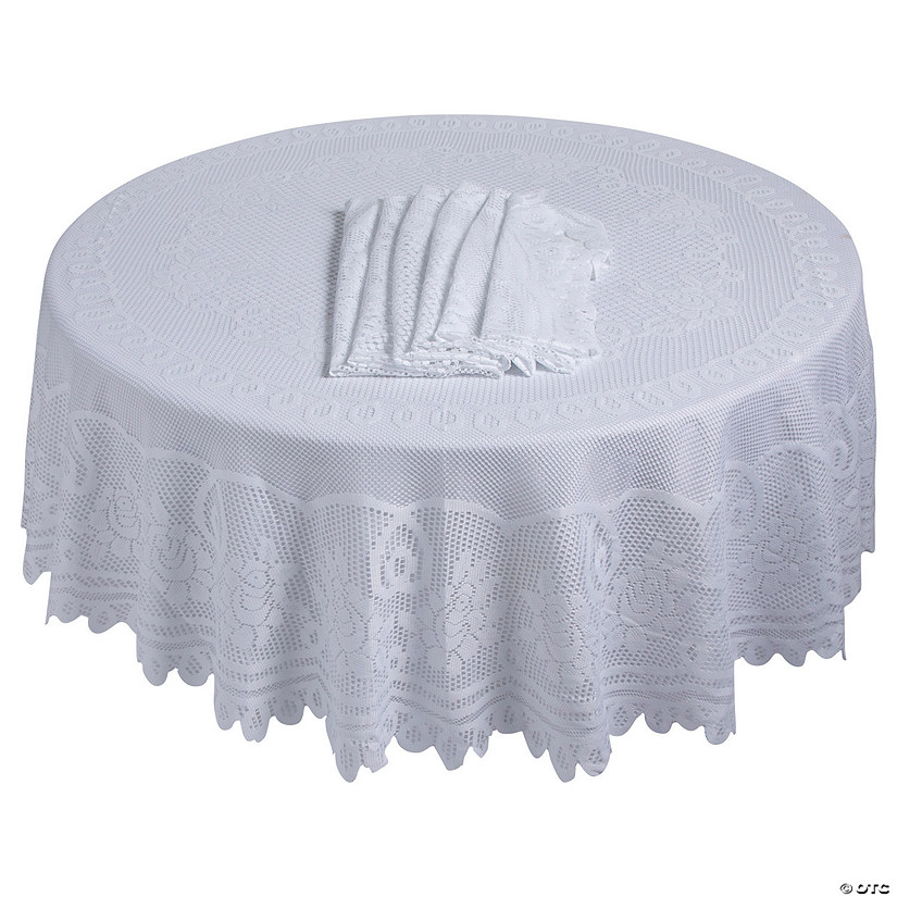 Bulk Round White Lace Tablecloths 12 Pc. Oriental Trading