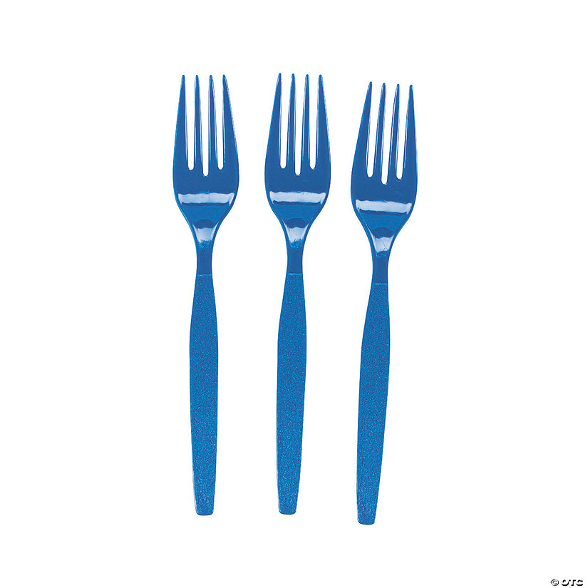Bulk Royal Blue Plastic Forks - 50 Ct. Image