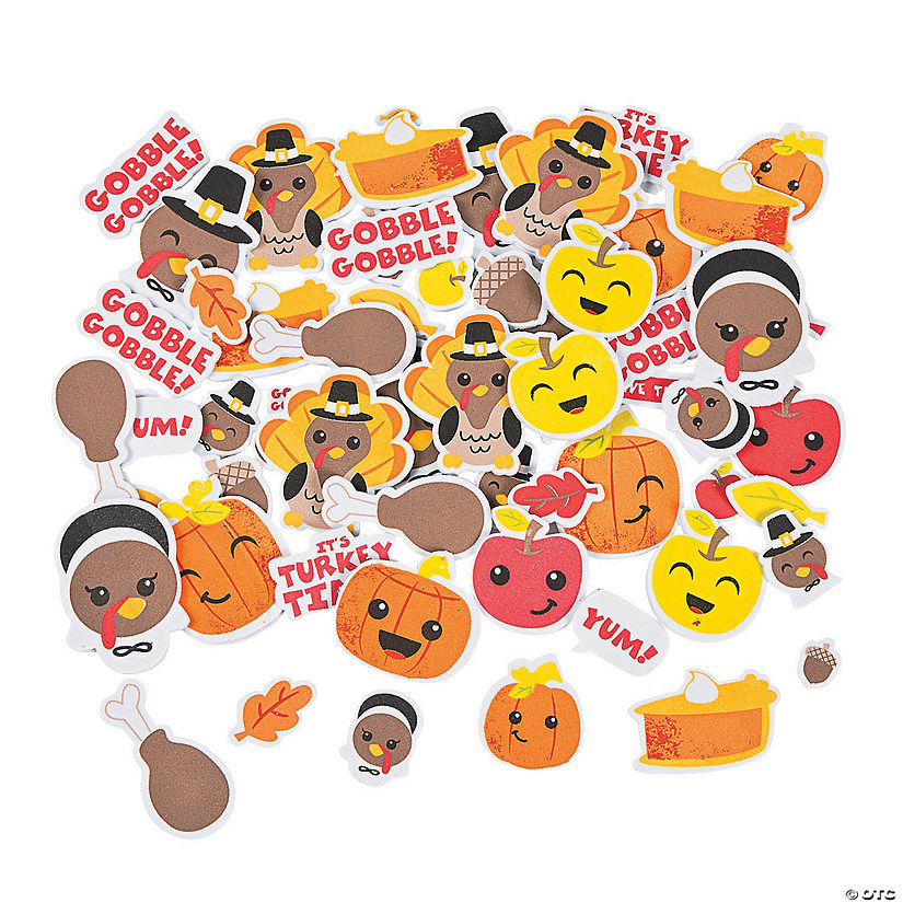 Bulk Silly Thanksgiving Self-Adhesive Shapes - 500 Pc. Image