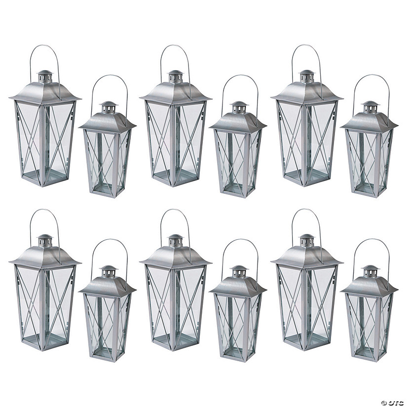 Bulk Silver Metal Lanterns - 12 Pc.  Image