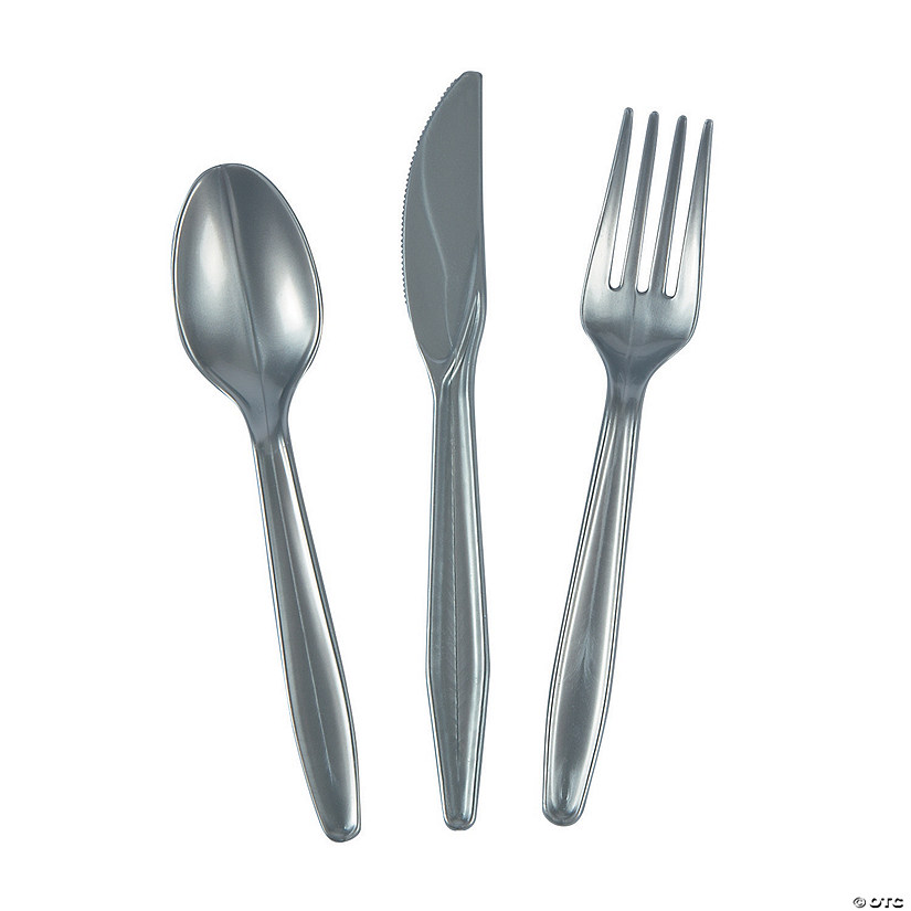 Bulk Silver Plastic Cutlery Sets for 70 210 Ct. Oriental Trading
