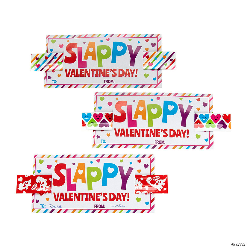 Bulk Slappy Valentine&#8217;s Day Slap Bracelets with Card for 48 Image