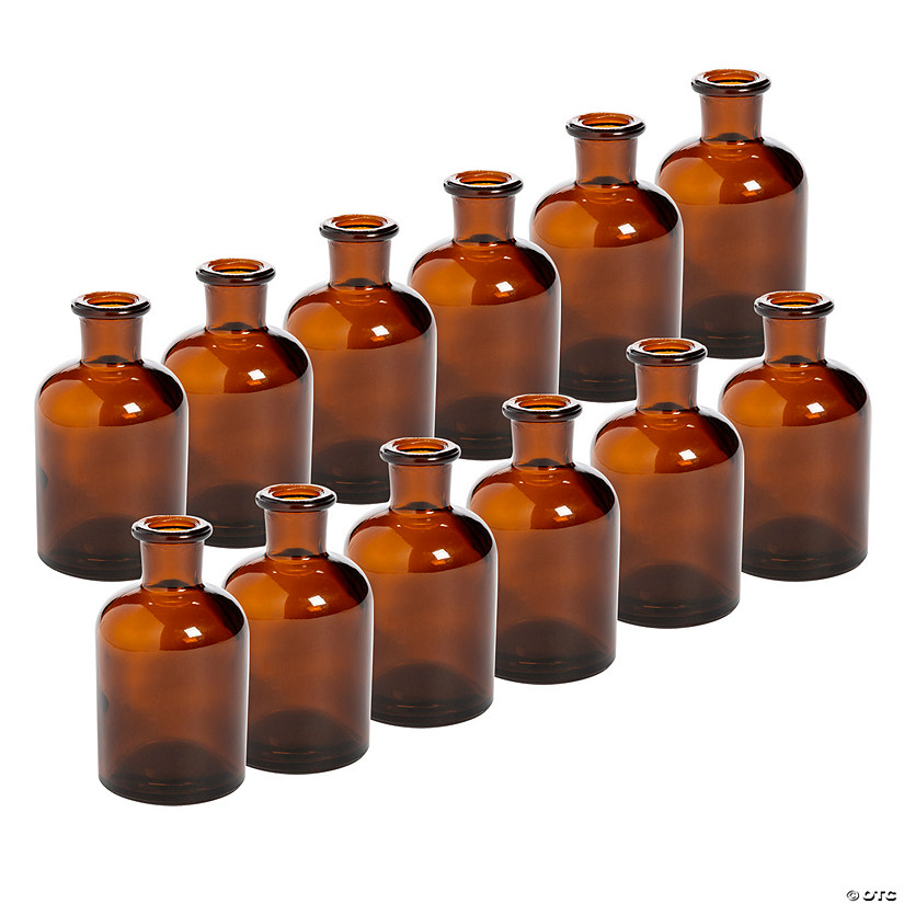 Bulk Smaller Amber Glass Bud Vases 12 Pc. Oriental Trading