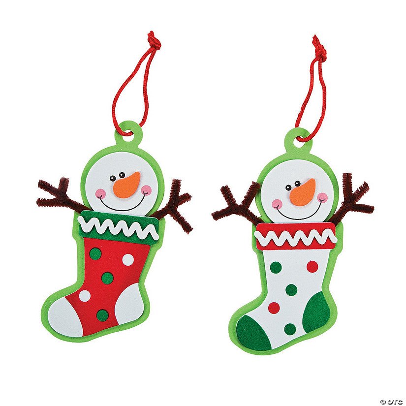 Bulk Snowman Stocking Christmas Ornament Craft Kit - Makes 50 Image