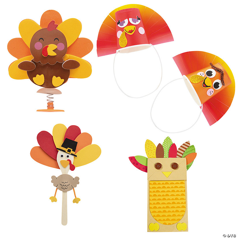 Bulk Thanksgiving Turkey Craft Kit Assortment - Makes 48 Image