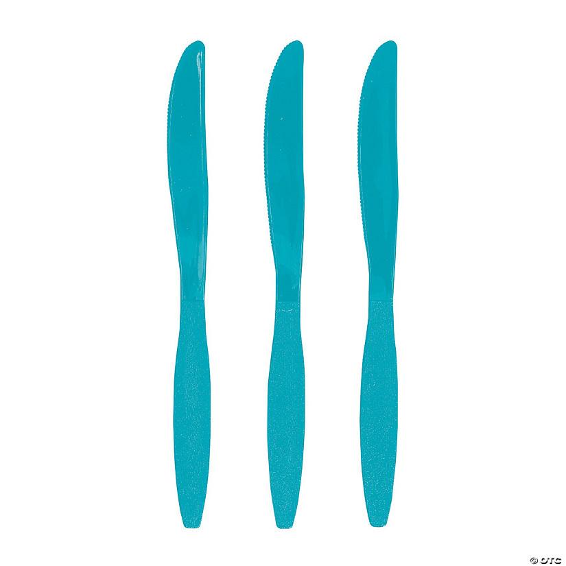 Bulk Turquoise Plastic Knives - 50 Ct. Image