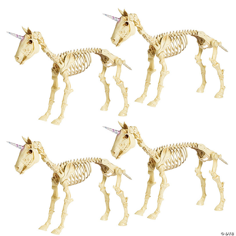 Bulk Unicorn Skeleton Halloween Decorations - 4 Pc. Image