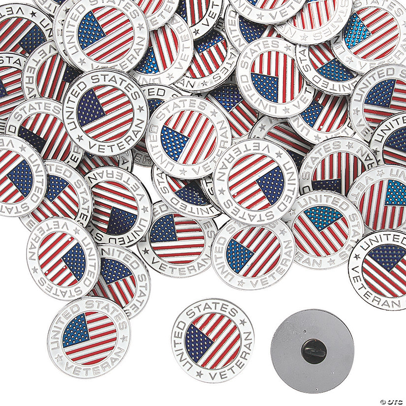 Bulk Veteran Enamel Pins 72 Pc.