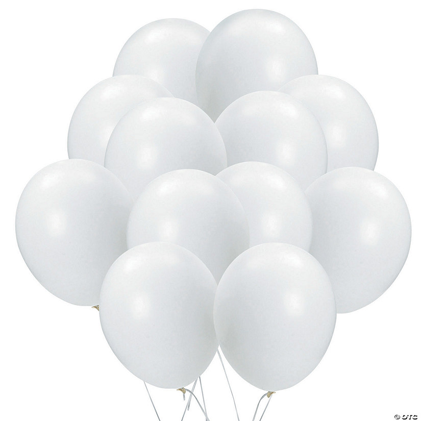 Bulk White 11" Latex Balloons - 144 Pc. Image