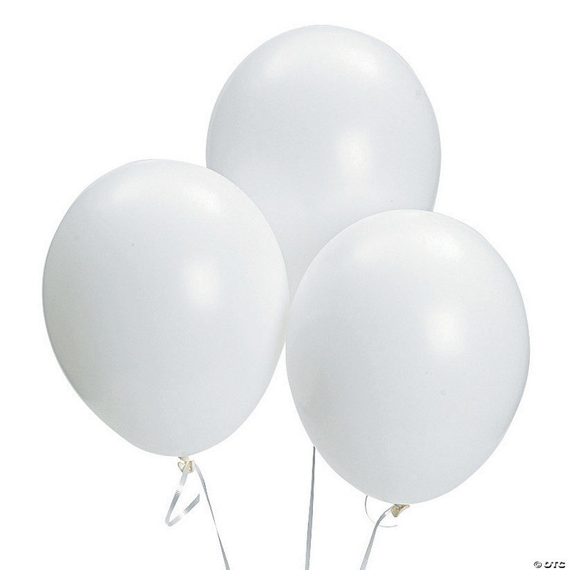 Bulk White 11" Latex Balloons Oriental Trading