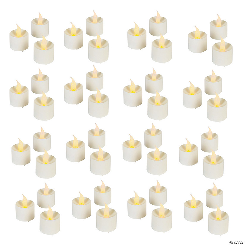 Bulk White Plastic Battery-Operated Votive Candles - 48 Ct. Image