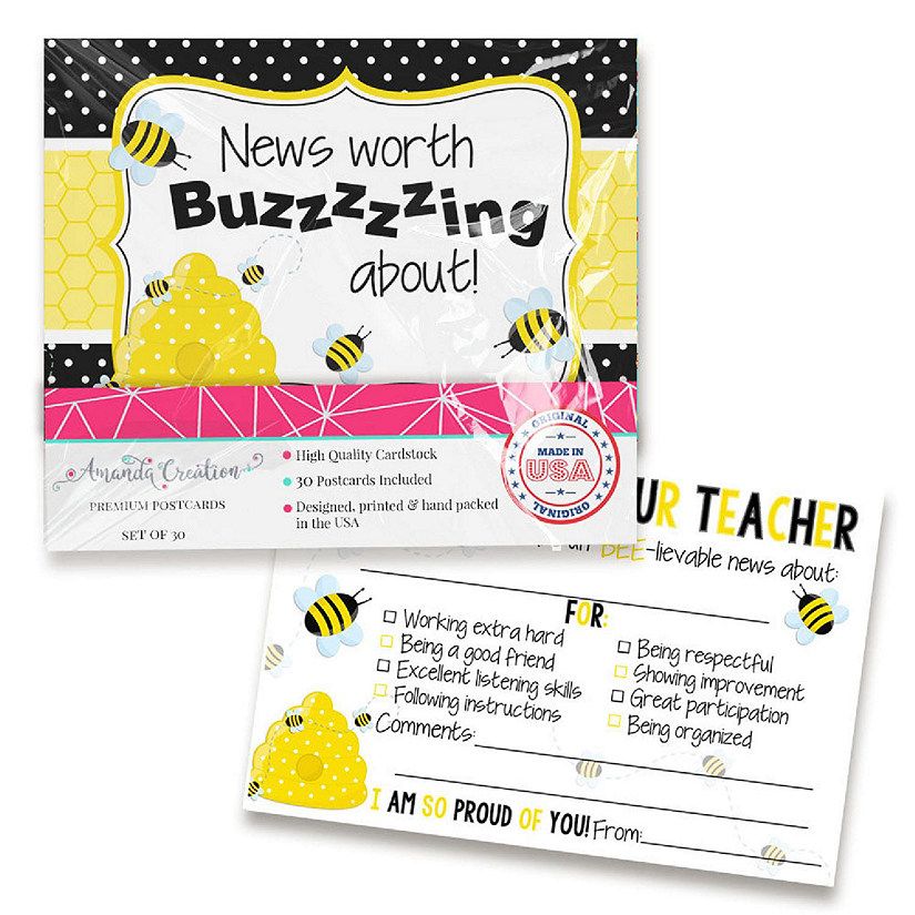 Bumble Bee Teacher Mail for Students by AmandaCreation 30ct Image
