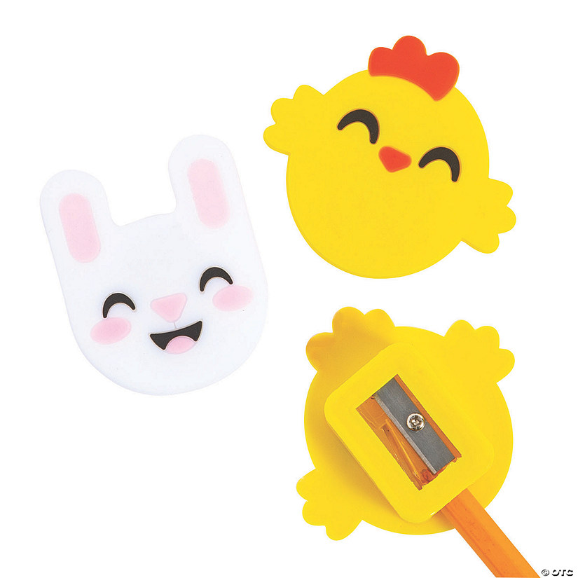 Bunny & Chick Easter Pencil Sharpeners - 12 Pc. Image