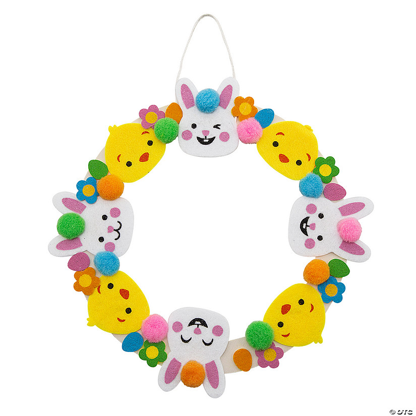 Bunny & Chicks Easter Wreath Craft Kit - Makes 6 Image