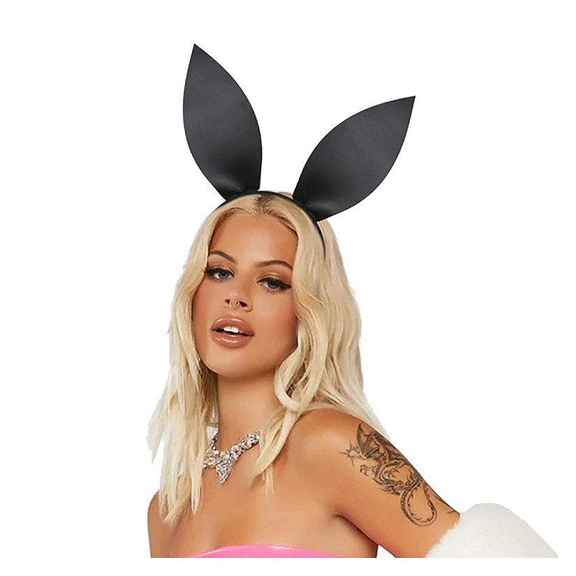 Bunny Ears Adult Costume Headband  Black Image