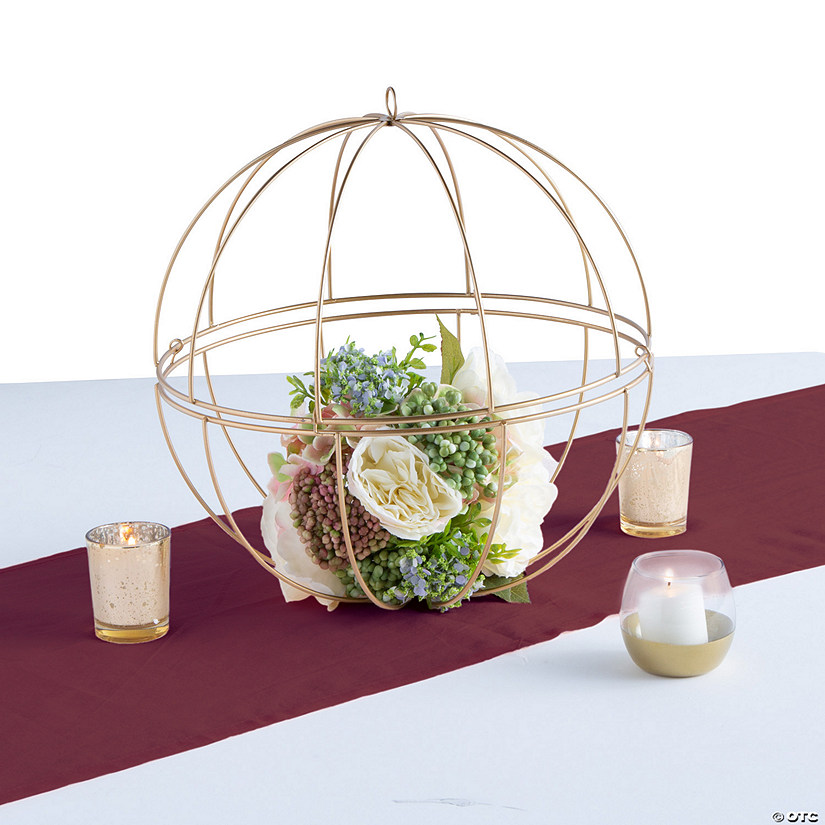 Burgundy & Gold Accent Centerpiece Kit for 6 Tables Image