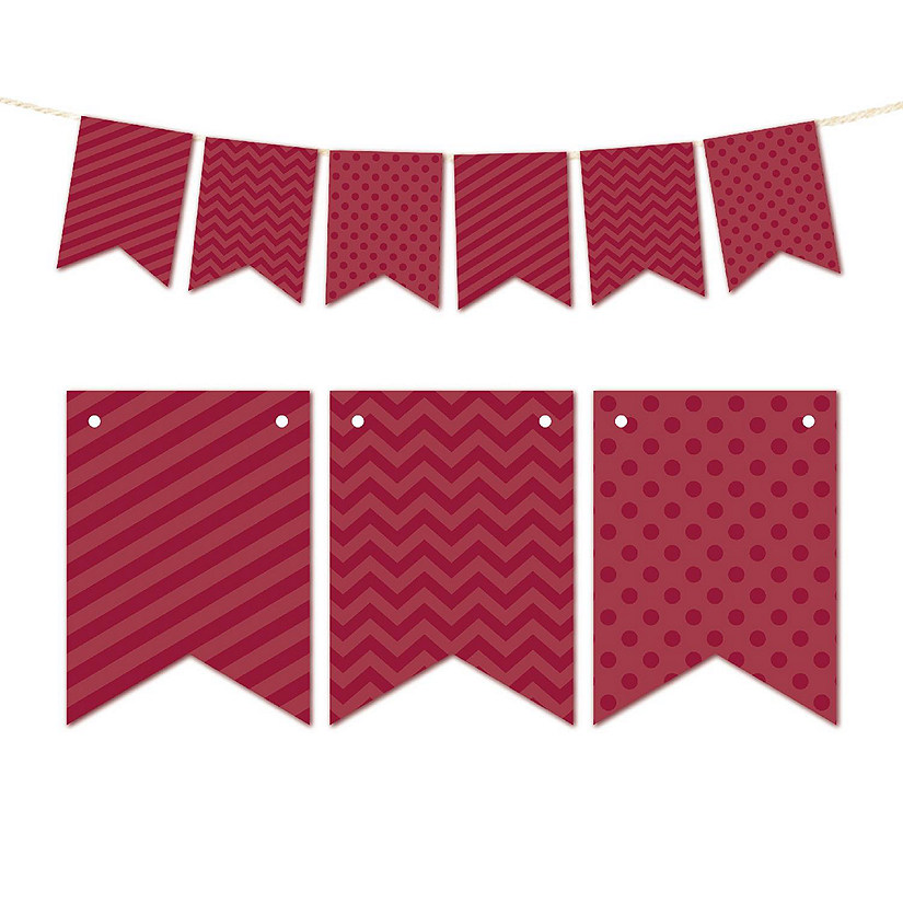 Burgundy Bunting Banner 9ft Image