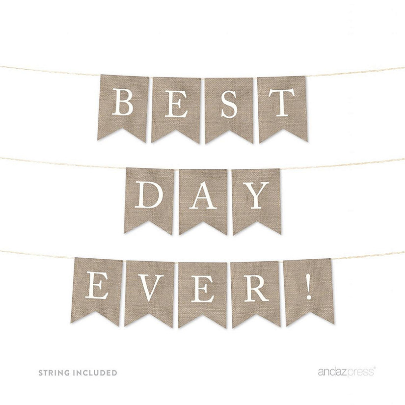 Burlap Best Day Ever - 4 x 5.5 Inch Image