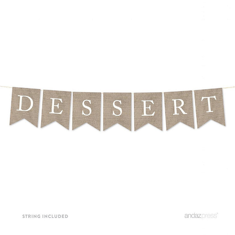 Burlap Dessert Banner - 4 x 5.5 Inch Image