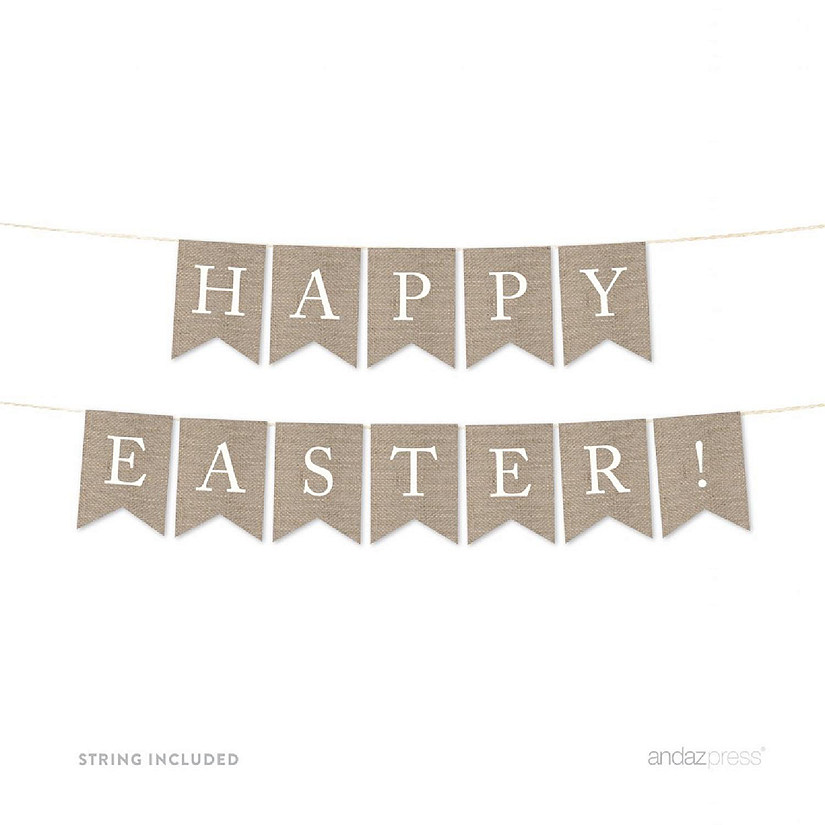 Burlap Happy Easter - 4 x 5.5 Inch Image