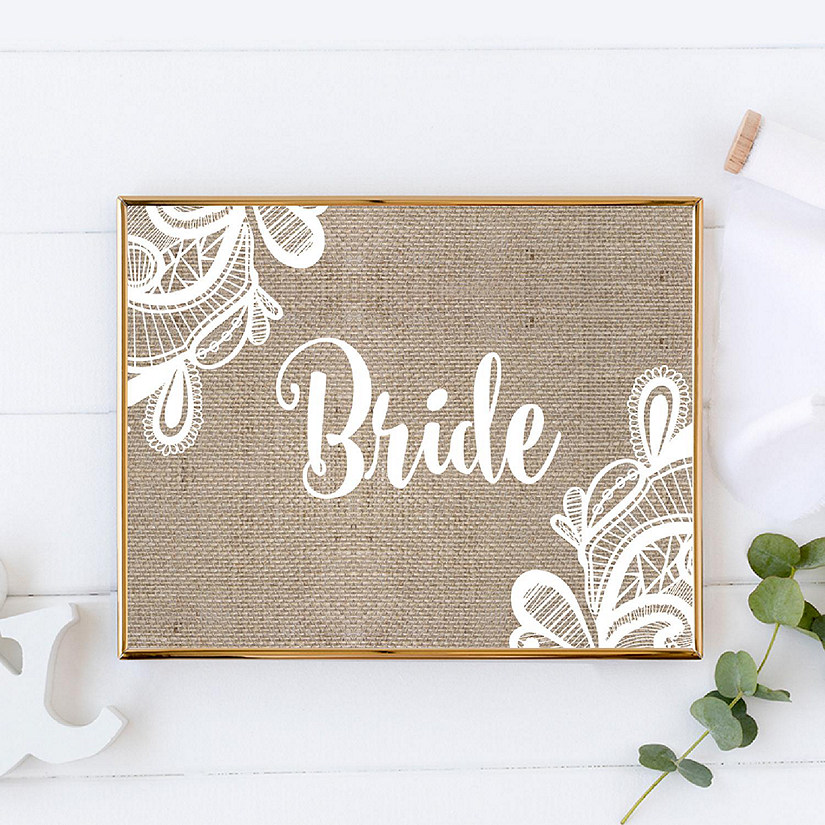 Burlap Lace Bride Sign 8.5x11 Image