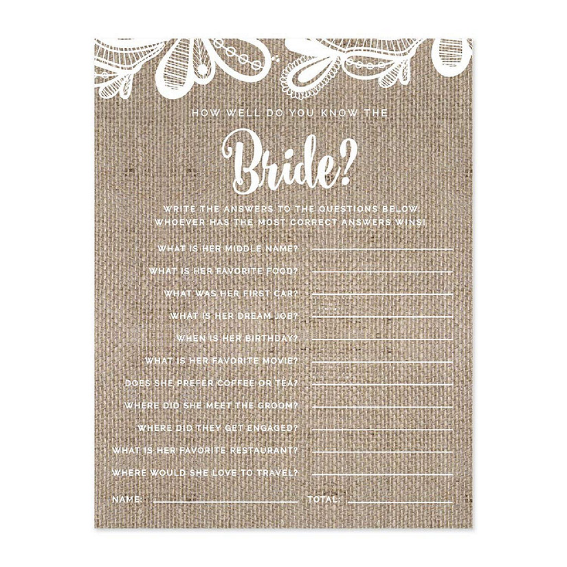 Burlap Lace HowWellBride? Bri 20pk Image