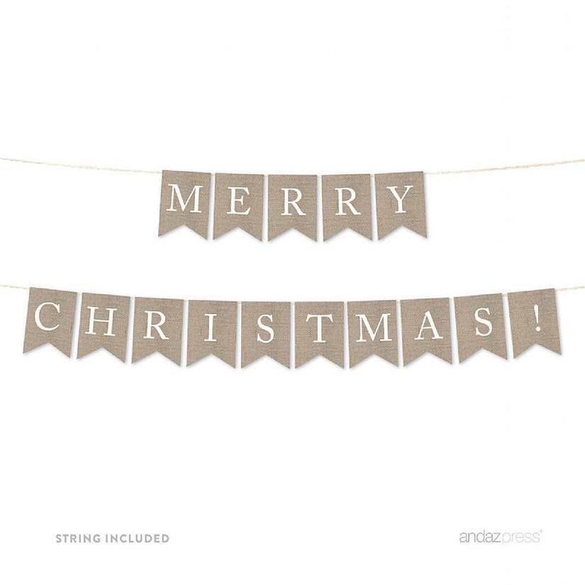 Burlap Merry Christmas - 4 x 5.5 Inch Image