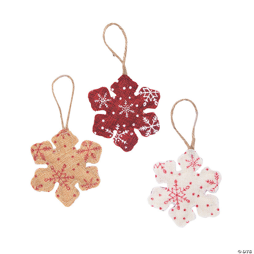 Burlap Snowflake Ornaments | Oriental Trading