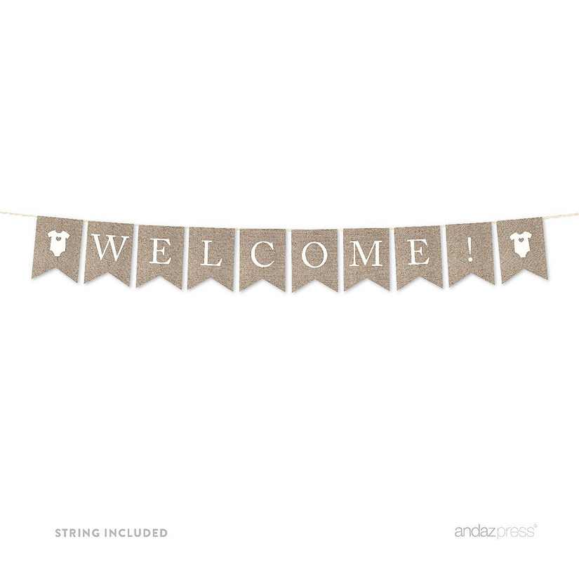 Burlap Welcome Banner - 4 x 5.5 Inch Image