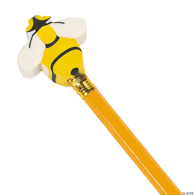 Busy Bee Eraser Pencil Toppers - 24 Pc. Image