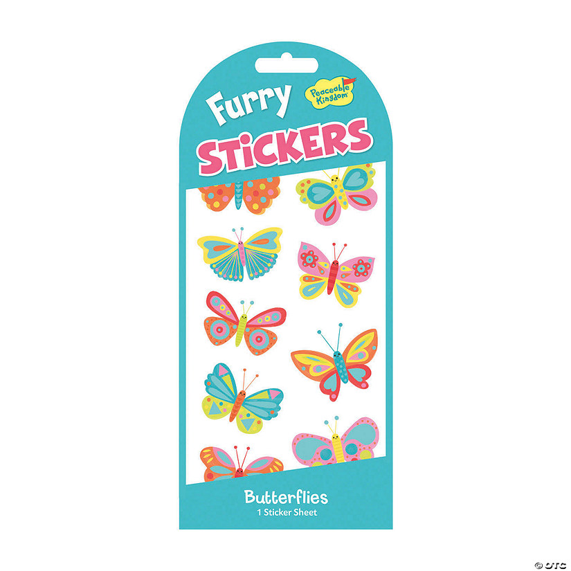 Butterflies Furry Stickers: Pack of 12 Image