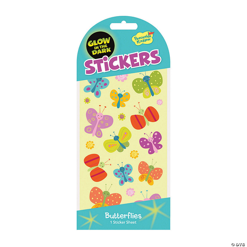 Butterflies Glow-in-the-Dark Stickers: Pack of 12 Image