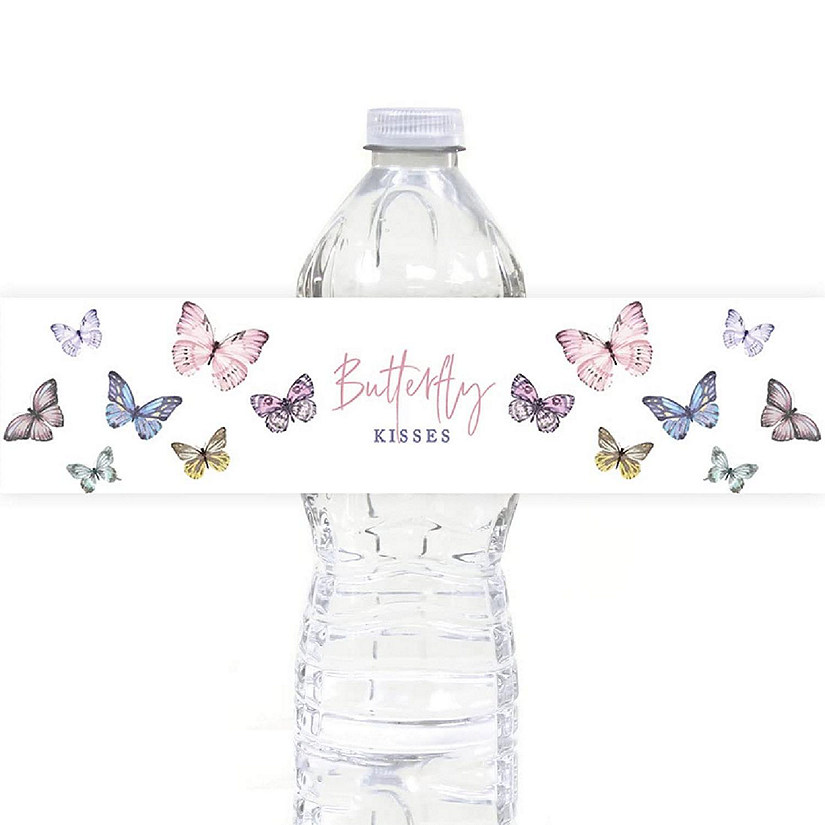 Butterfly 1st Bday Bttle Label 2.5x8.5in Image