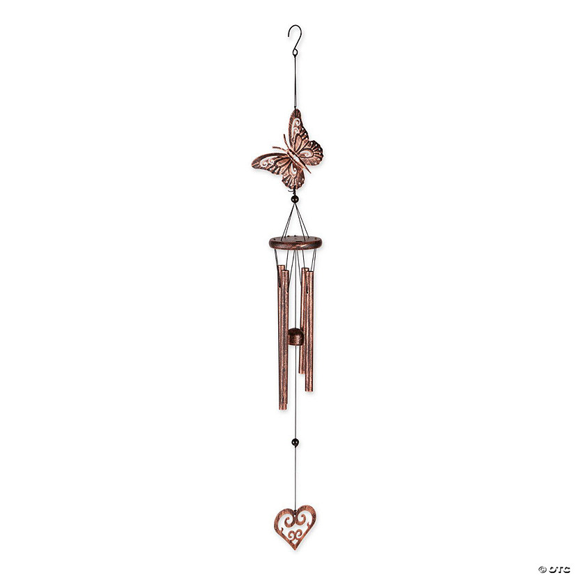 Butterfly And Heart Wind Chimes 4.5X3X31.5" Image