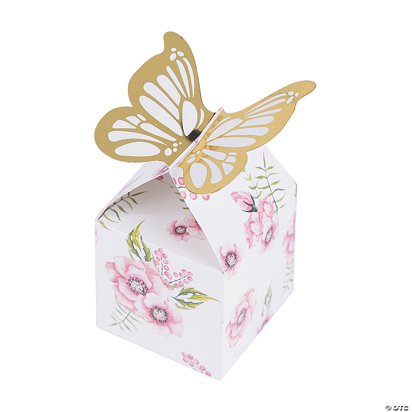 Butterfly Floral Favor Boxes - 24 Pc. Image