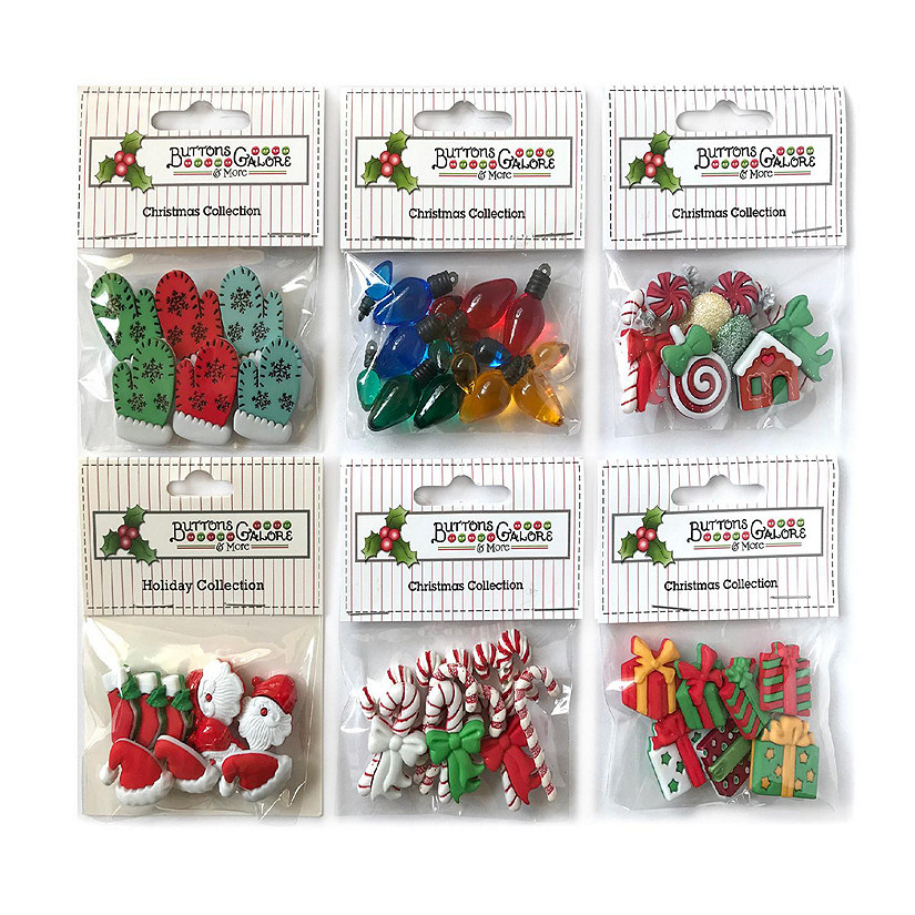  Buttons Galore 50+ Assorted Romance Buttons for Sewing & Crafts  - Set of 6 Button Packs