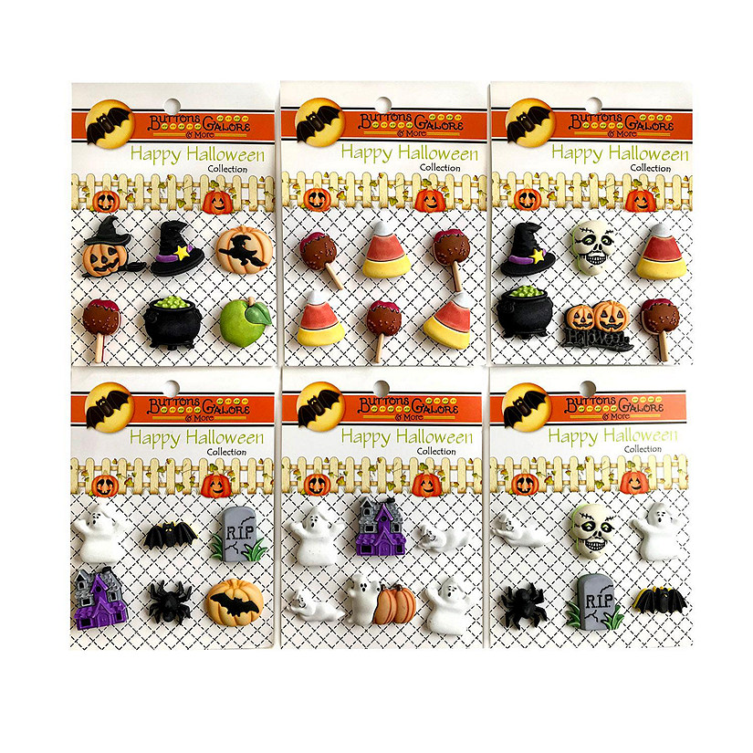 Buttons Galore 50+ Assorted Christmas Buttons for Sewing & Crafts - Set of  6 Button Packs - Candy Canes, Santa, Lights & More