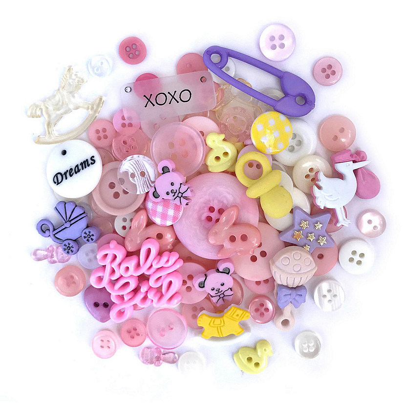 Buttons Galore 50+ Buttons for Sewing & Crafts - Baby Girl, Clear