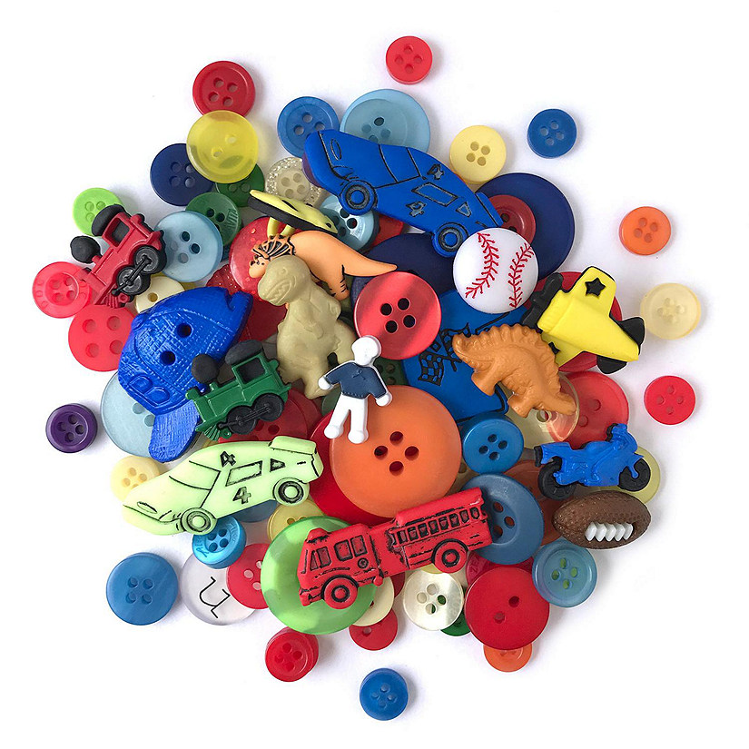 Buttons Galore and More 50+ Novelty Buttons for Sewing and Crafts - Boys Theme Buttons Image
