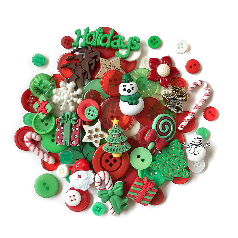Buttons Galore and More 50+ Novelty Buttons for Sewing and Crafts - Holiday Theme Buttons Image