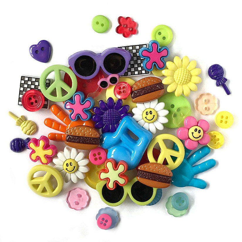 Buttons Galore and More 50+ Novelty Buttons for Sewing and Crafts - Retro Theme Buttons Image