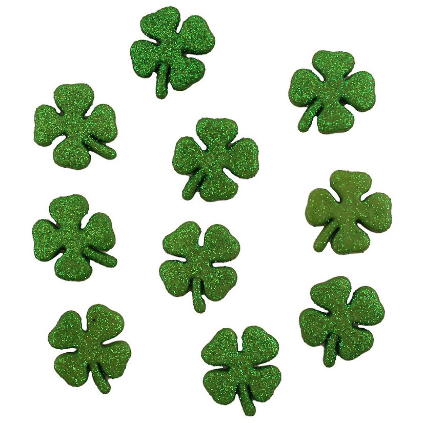 Buttons Galore and More Craft & Sewing Buttons - Glitter Shamrock - 30 Buttons Image