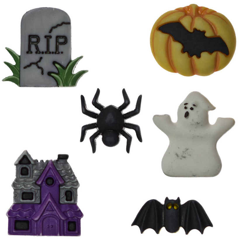 Buttons Galore and More Halloween Craft & Sewing Buttons - Happy Hauntings - 18 Buttons Image